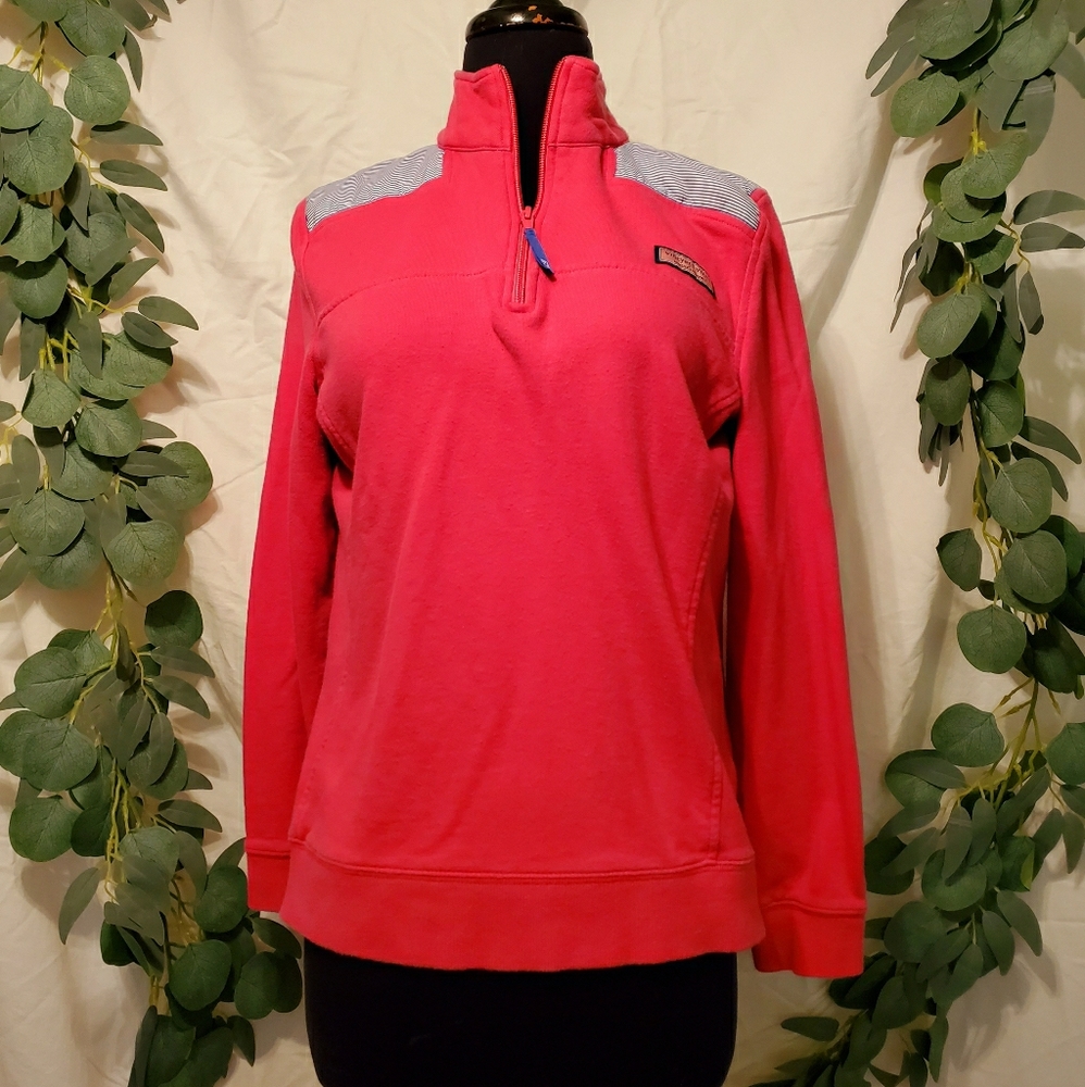 Vineyard Vines bright pink pullover size small